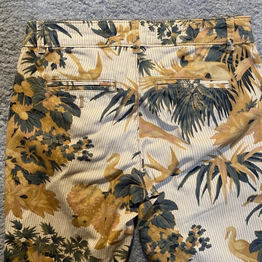 Anthropologie Womens Pants Tropical Floral Print Relaxed Size 25 Straight Beach‎ - Picture 9 of 13